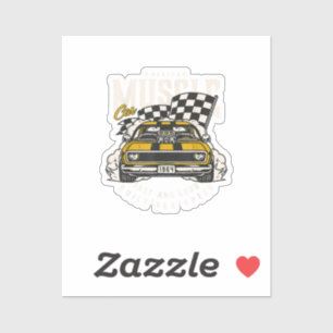 Sticker Drapeau vintage American Muscle Car Racing