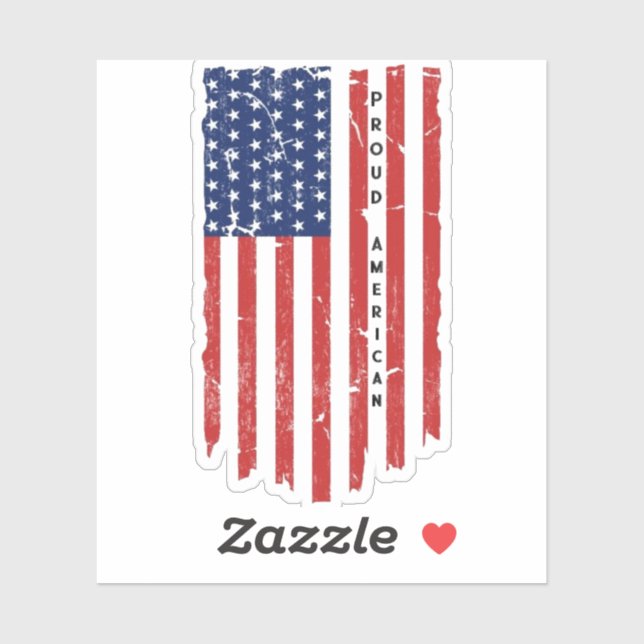 Sticker Drapeau vintage Fier American USA (Feuille)