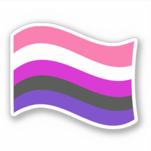 Sticker Drapeau Wavy Genderfluide Fide