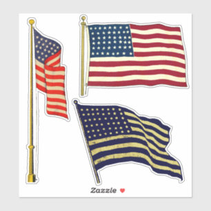 Sticker Drapeaux américains vintage