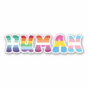 Sticker Drapeaux arc-en-ciel humains