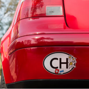 Sticker Drapeaux Zug & Suisse   Fleurs Edelweiss   Oval