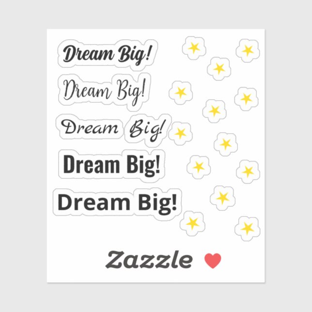 Sticker Dream Big ! motivation (Feuille)
