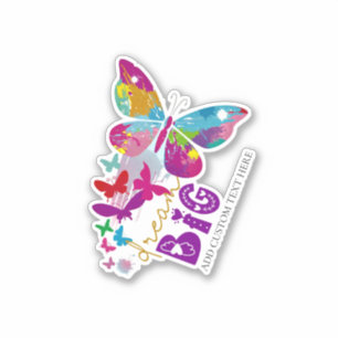 Sticker Dream GROG Butterflies volant vers le haut Personn