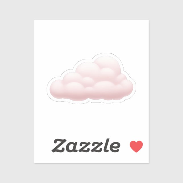 Sticker Dreamy Pastel esthétique Soft Pink Cloud Emoji Art (Feuille)