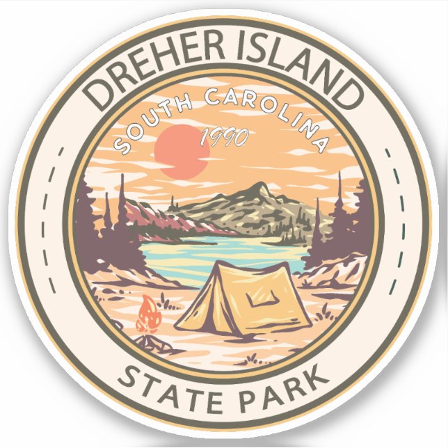 Sticker Dreher Island State Park Badge Caroline du Sud (Devant)