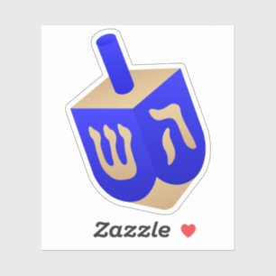 Sticker Dreidel en bois