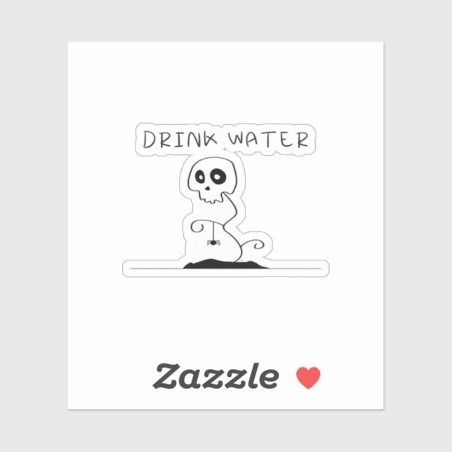 Sticker Drink Water - Eat Drink And Be Scary Retro Classic (Feuille)