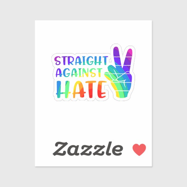 Sticker Droit contre la haine - LGBTQ+ Ally Pride (Feuille)