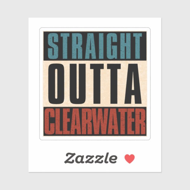 Sticker Droit devant Clearwater Floride FL (Feuille)