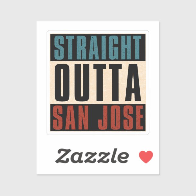 Sticker Droit devant San Jose California CA USA (Feuille)
