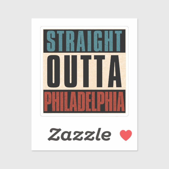 Sticker Droite en direction de Philadelphie Pennsylvanie P (Feuille)