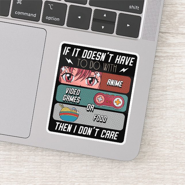Sticker Drôle Anime Fans Nourriture Et Jeux Vidéo Cadeaux  (Détail)