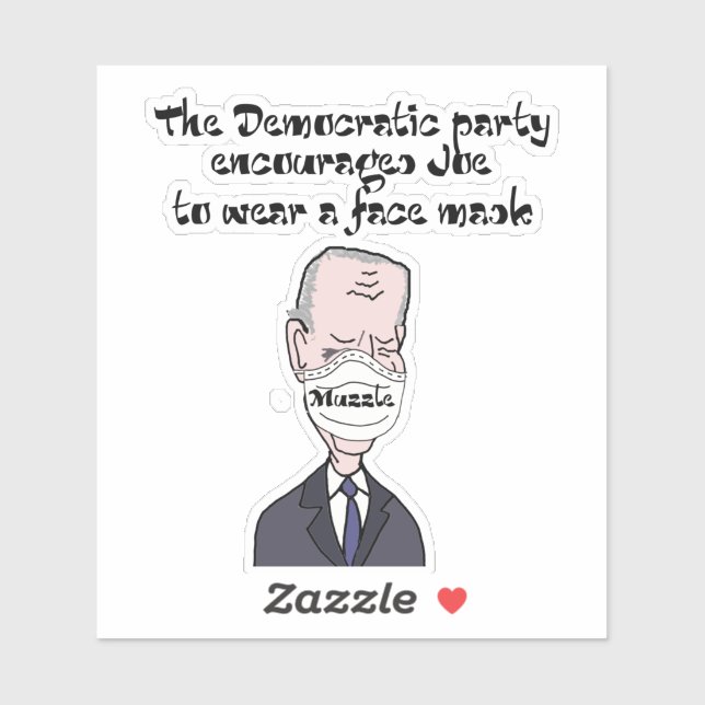 Sticker Drôle anti Joe Biden portant Mask Politics (Feuille)