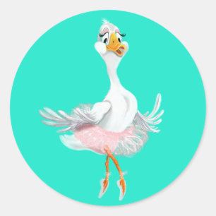 Sticker drôle avec Ballerina Duck - Vos couleurs