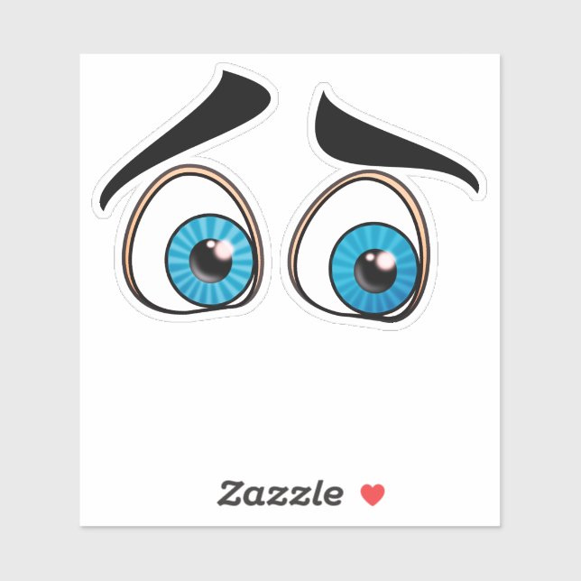 Sticker drôle avec les yeux surpris (Feuille)