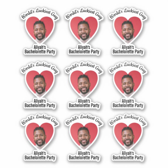 Sticker Drôle Bachelorette Party Groom's Face (Devant)