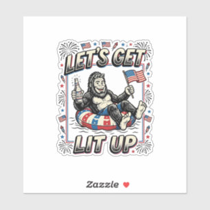 Sticker Drôle Bigfoot Allumons Patriote