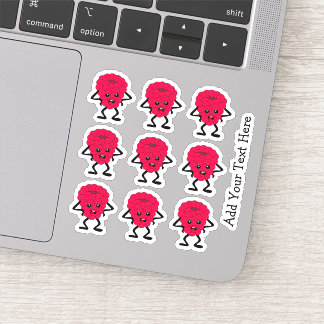 Sticker Drôle Carton framboise en colère - Personnalisé