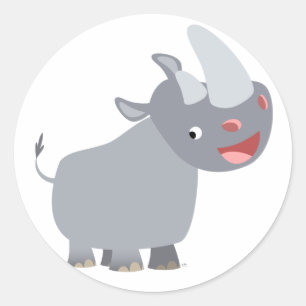 Sticker Drôle Cartoon Rhino