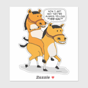 Sticker Drôle cheval équitation