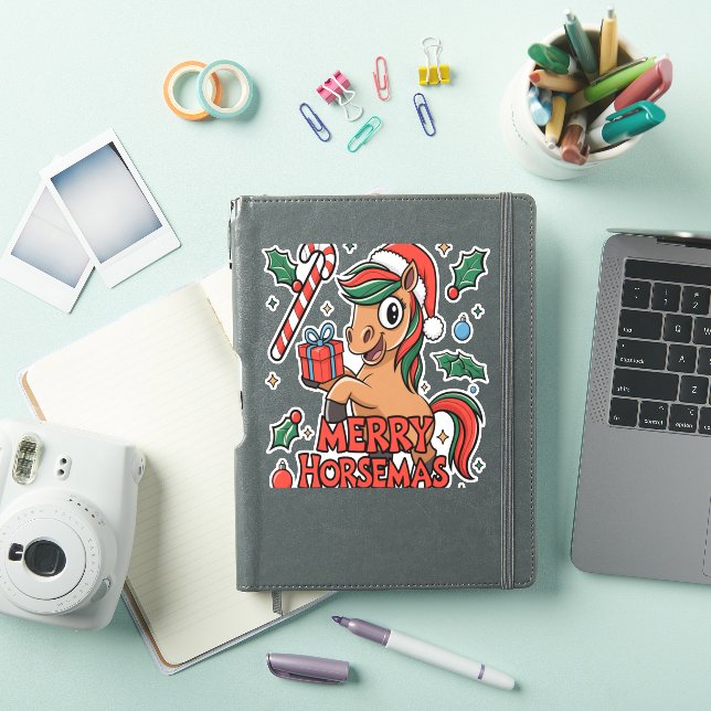 Sticker Drôle Cheval Joyeux Horsemas (Couverture iPad)