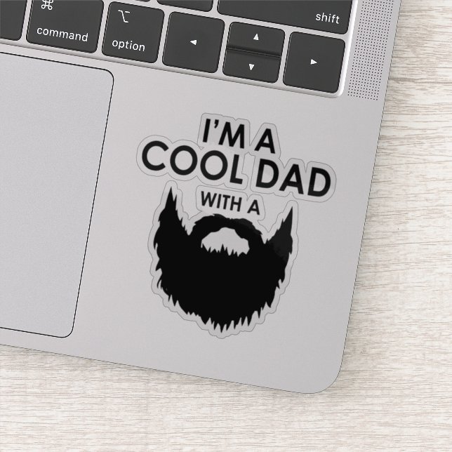 Sticker Drôle cool papa barbe mots (Détail)