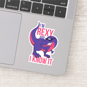 Sticker Drôle Cool T-Rex Rexy et je le connais Dinosaur