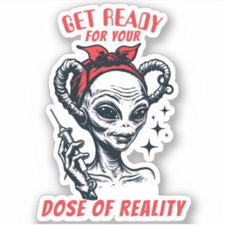 Sticker Drôle d'aiguille hypodermique extraterrestre dose