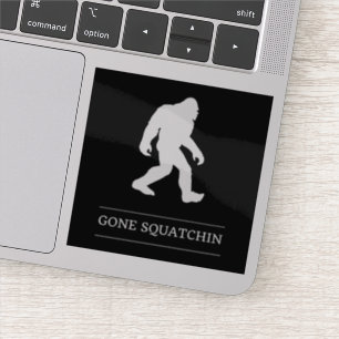 Sticker Drôle de Big Foot Parti en chasse au Sasquatch