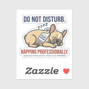 Sticker Drôle de Bouledogue Français Ne Pas Déranger Endor