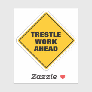 Sticker Drôle de chevalet jaune à travailler sur le pannea