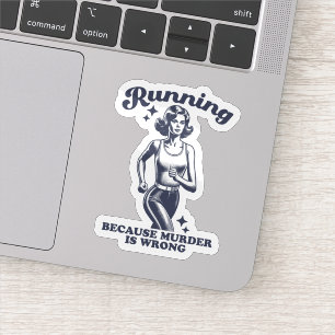 Sticker Drôle de course parce que le meurtre est faux rétr