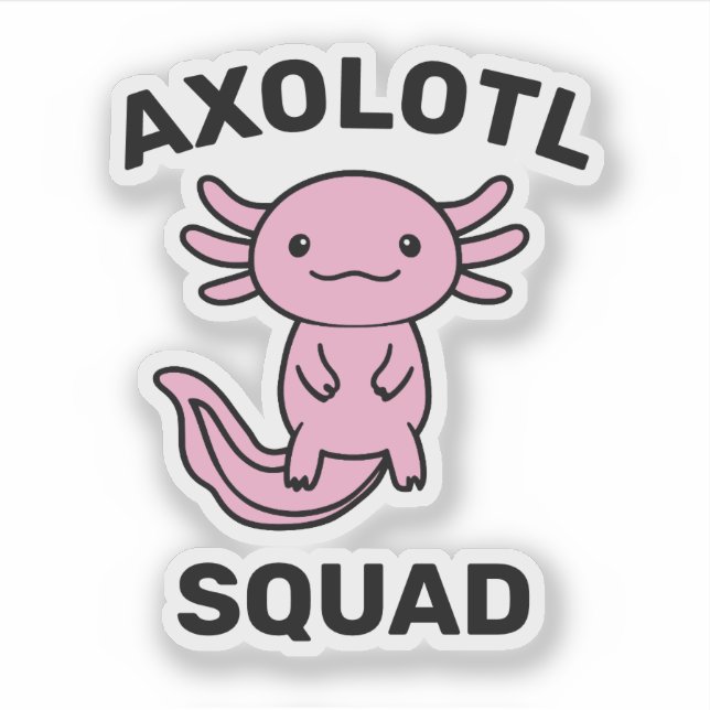 Sticker Drôle de groupe d'Axolotls mignons Fête modifiable (Devant)