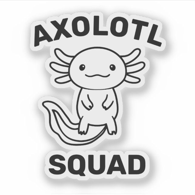 Sticker Drôle de groupe d'Axolotls mignons Fête modifiable (Devant)