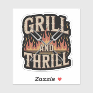 Sticker Drôle de Maître de la Fosse de BBQ Grill et Frisso