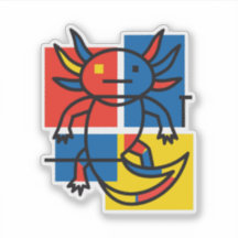Drôle de motif d'art abstrait Axolotl Piet Mondria