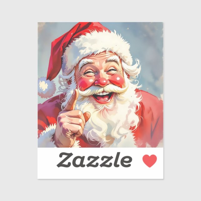Sticker Drôle de Père Noël vintage Noël (Feuille)