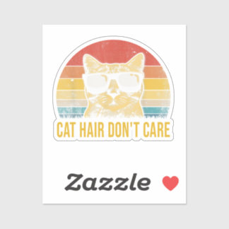 Sticker Drôle de poil de chat, on s'en fiche pour les amou