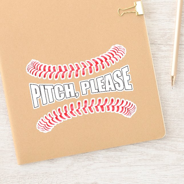 Sticker Drôle de softball ou de baseball S'il vous plaît S (Carnet)
