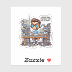Sticker Drôle de support technique