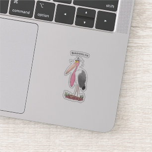 Sticker Drôle dessin animé de cigogne en marabou