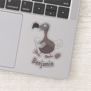 Sticker Drôle dessin animé d'oiseau de dodo