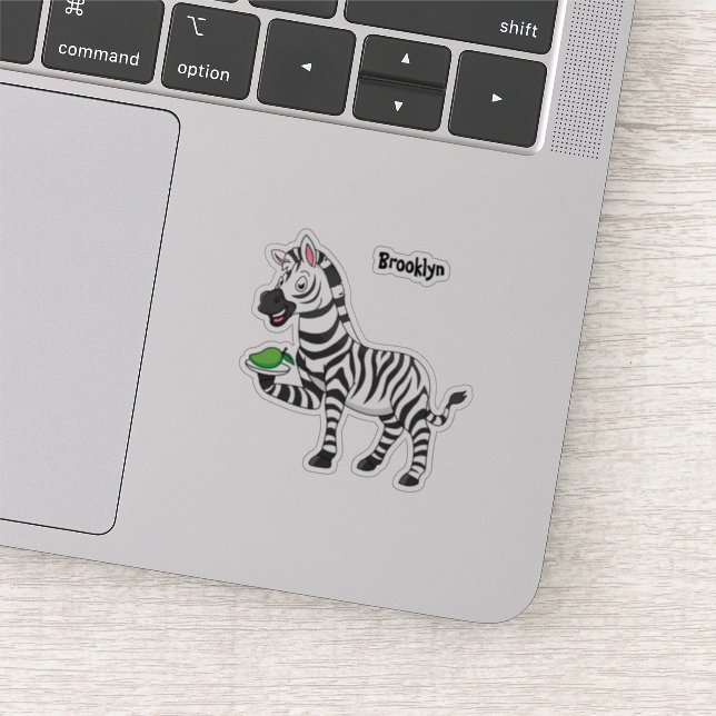 Sticker Drôle dessin animé zèbre (Détail)