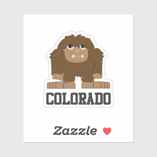 Sticker Drôle dessin Brown Colorado Sasquatch (Feuille)