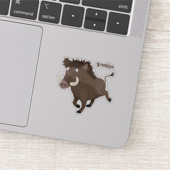 Sticker Drôle dessin humoristique de rasoir de sanglier (Détail)