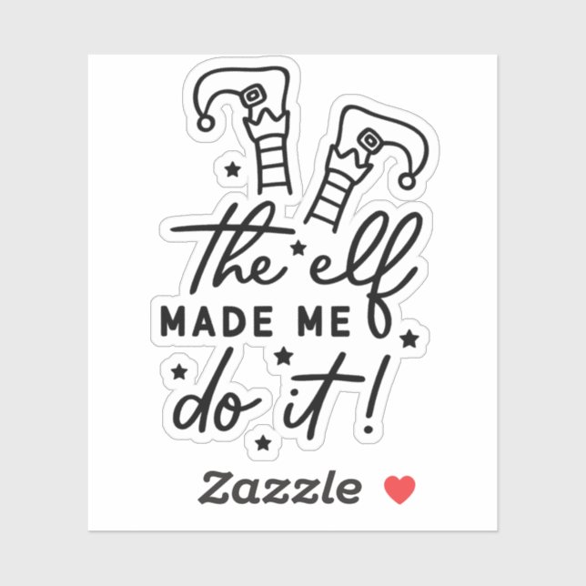 Sticker Drôle Elf de Noël m'a fait faire ça Drôle Cool rét (Feuille)