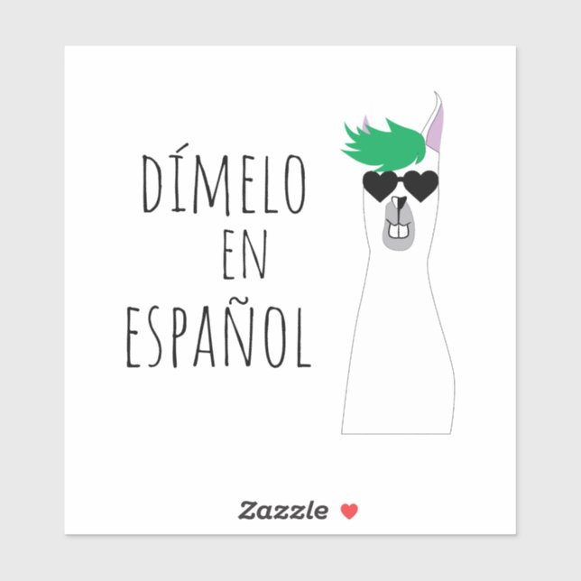 Sticker Drôle Enseignant Espagnol Cadeau Dímelo en Español (Feuille)