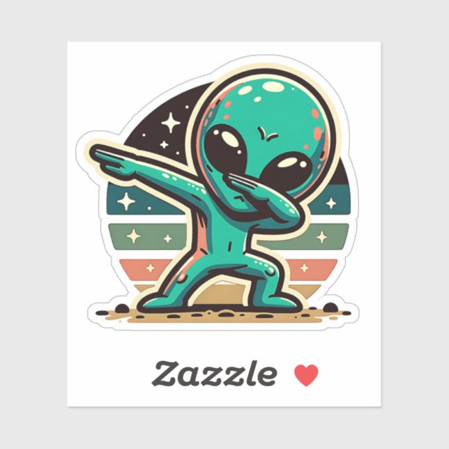 Sticker Drôle Extraterrestrial Alien Dabbing (Feuille)