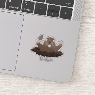 Sticker Drôle gopher de poche creusant dessin dessin de de